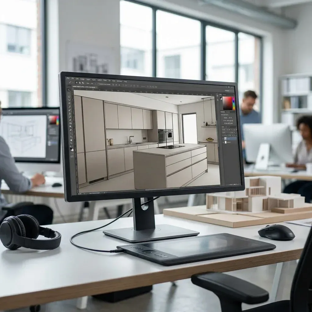 Cabinet design rendering in Fremont, CA